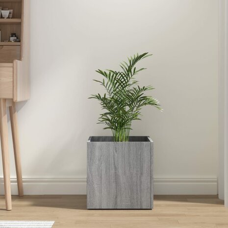 Plantenbak 40x40x40 cm bewerkt hout grijs sonoma eiken 1