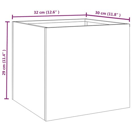 Plantenbakken 2 st 32x30x29 cm cortenstaal 11