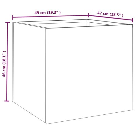 Plantenbak 49x47x46 cm cortenstaal 10