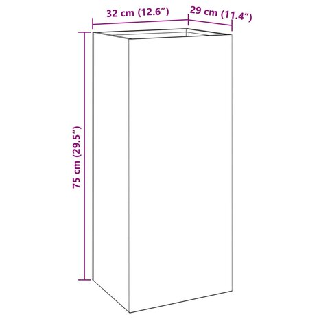 Plantenbak 32x29x75 cm cortenstaal 10