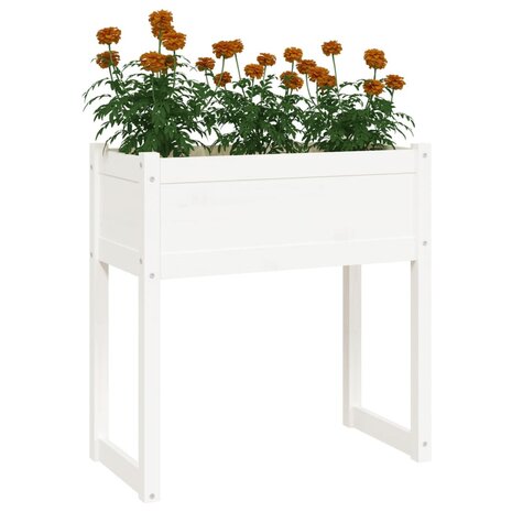 Plantenbak 78x40x81 cm massief grenenhout wit 4