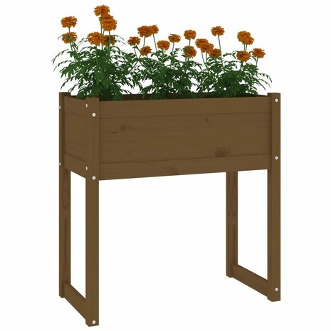 Plantenbak 78x40x81 cm massief grenenhout honingbruin 4