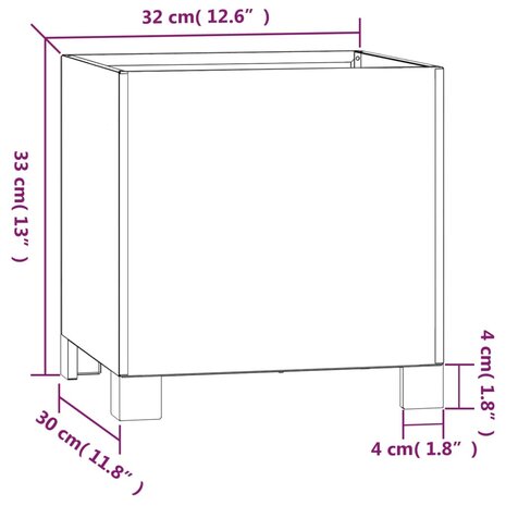 Plantenbakken met poten 2 st roestig 32x30x33 cm cortenstaal 10