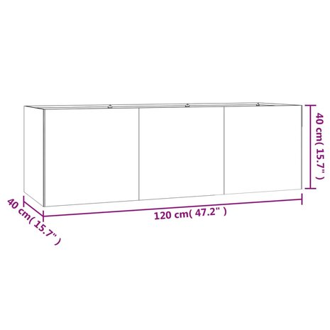 Plantenbak verhoogd 120x40x40 cm cortenstaal 8