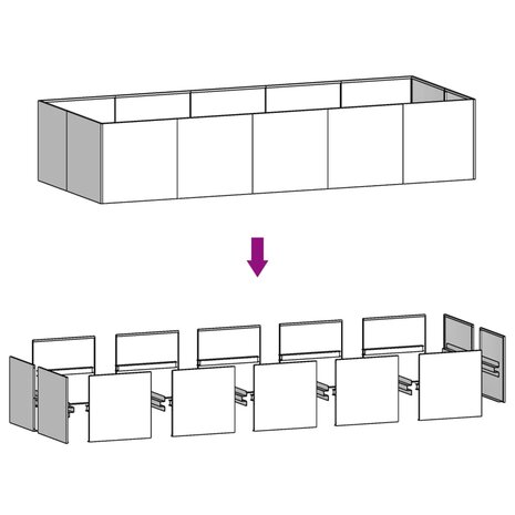 Plantenbak verhoogd 200x80x40 cm cortenstaal 6