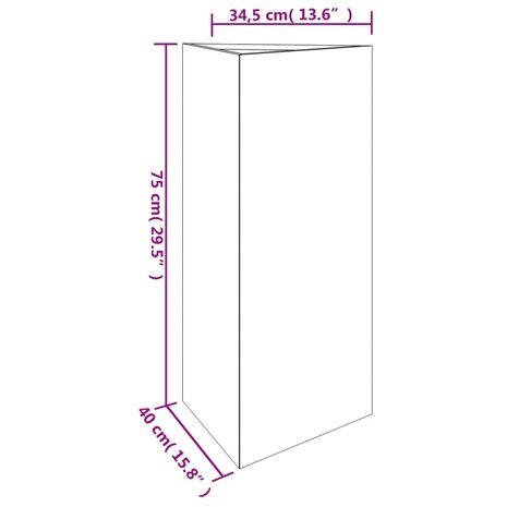 Plantenbak 40x34,5x75 cm cortenstaal 8