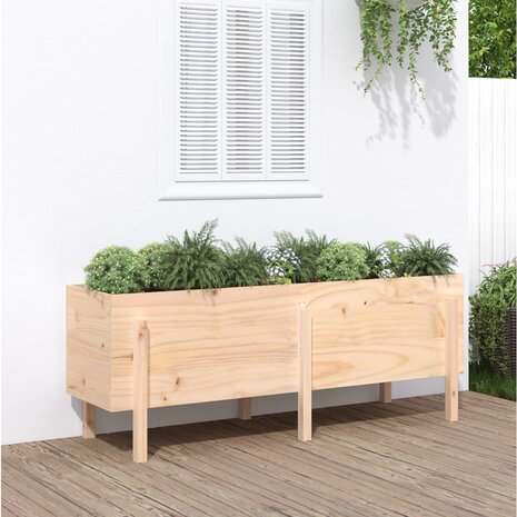 Plantenbak verhoogd 160x50x57 cm massief grenenhout 1