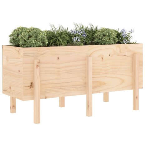 Plantenbak verhoogd 121x50x57 cm massief grenenhout 3