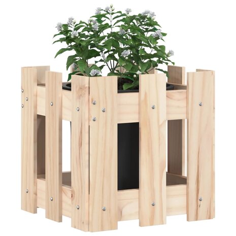 Plantenbak met hekontwerp 30x30x30 cm massief grenenhout 3