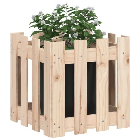 Plantenbak met hekontwerp 40x40x40 cm massief grenenhout 3