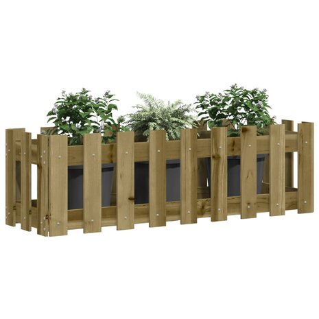 Plantenbak verhoogd hekontwerp 100x30x30 cm geïmpregneerd hout 3