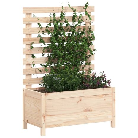 Plantenbak met rek 79x39,5x114 cm massief grenenhout 3