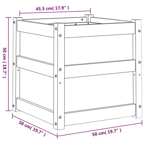 Plantenbak 50x50x50 cm massief douglashout 11