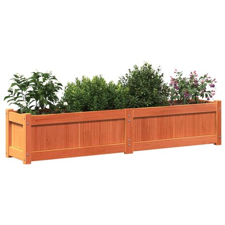 Plantenbak 150x31x31 cm massief grenenhout wasbruin 4