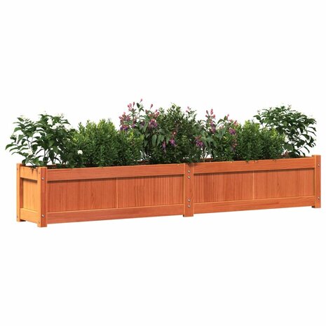 Plantenbak 180x31x31 cm massief grenenhout wasbruin 4