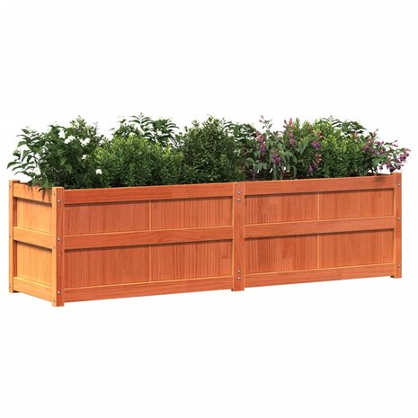 Plantenbak 180x50x50 cm massief grenenhout wasbruin 4