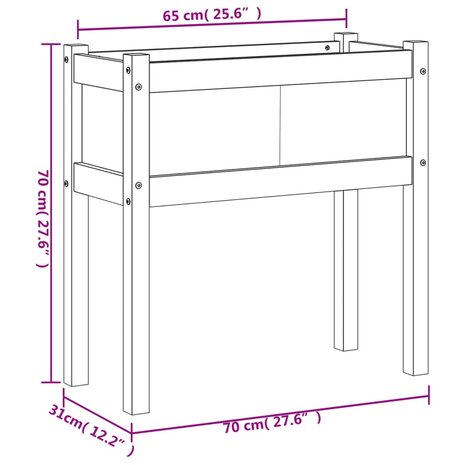 Plantenbak met poten 70x31x70 cm massief douglashout 11