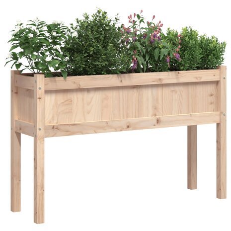 Plantenbak met poten 110x31x70 cm massief grenenhout 4