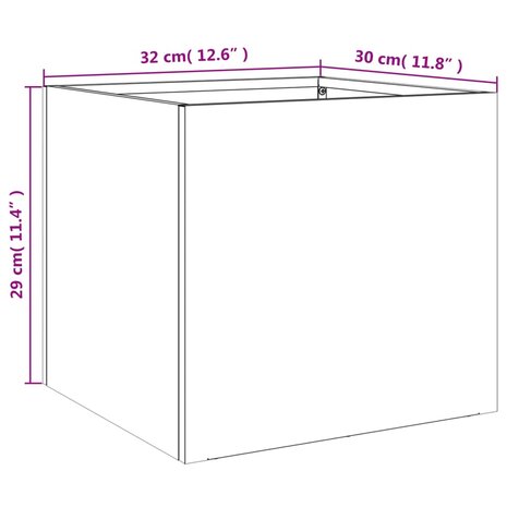 Plantenbakken 2 st 32x30x29 cm koudgewalst staal zwart 11