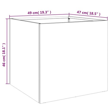 Plantenbak 49x47x46 cm koudgewalst staal antracietkleurig 11