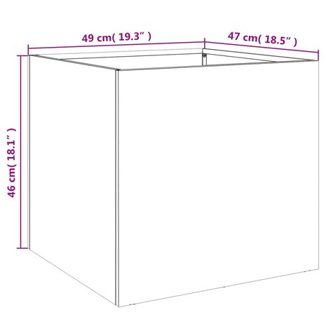 Plantenbakken 2 st 49x47x46 cm koudgewalst staal antracietkleur 11