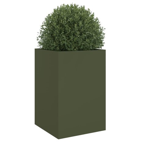 Plantenbak 52x48x75 cm koudgewalst staal olijfgroen 4