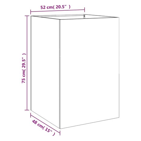 Plantenbak 52x48x75 cm roestvrij staal zilverkleurig 10