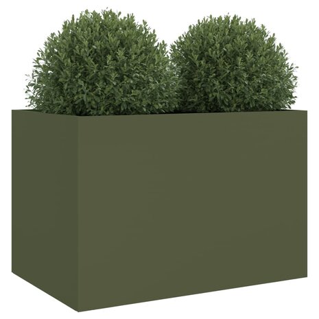 Plantenbak 62x40x39 cm koudgewalst staal olijfgroen 4