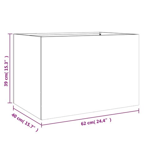 Plantenbak 62x40x39 cm roestvrij staal zilverkleurig 10