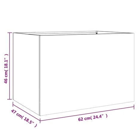 Plantenbak 62x47x46 cm koudgewalst staal zwart 10