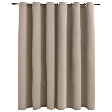 Gordijn verduisterend met metalen ringen 290x245 cm beige 2