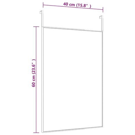 Deurspiegel 40x60 cm glas en aluminium zwart 4