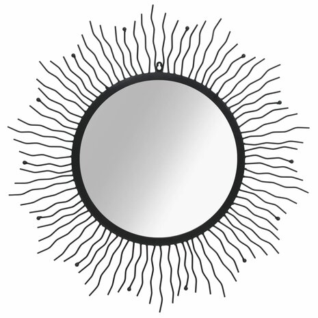 Wandspiegel sunburst 80 cm zwart 1