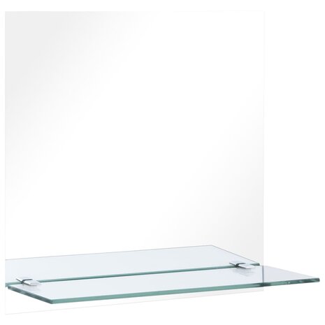 Wandspiegel met schap 40x40 cm gehard glas 2