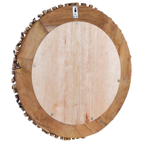 Wandspiegel rond 60 cm teakhout 4