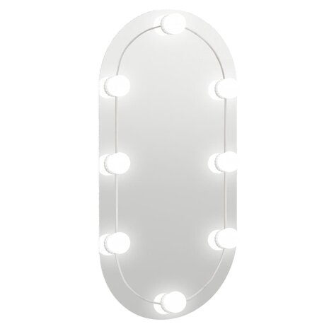 Spiegel met LED-verlichting ovaal 80x40 cm glas 2