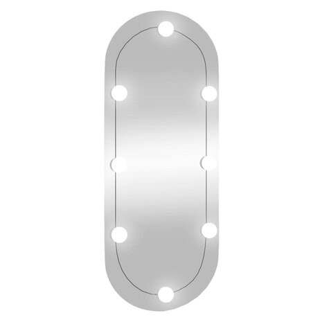 Wandspiegel met LED&apos;s ovaal 30x70 cm glas 2