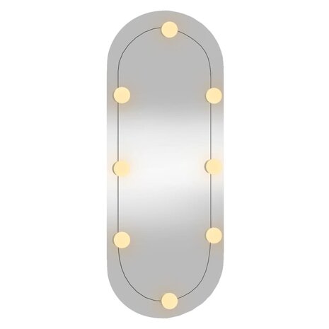 Wandspiegel met LED&apos;s ovaal 30x70 cm glas 4