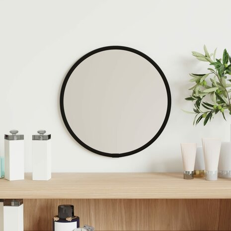 Wandspiegel rond Ø20 cm zwart 1