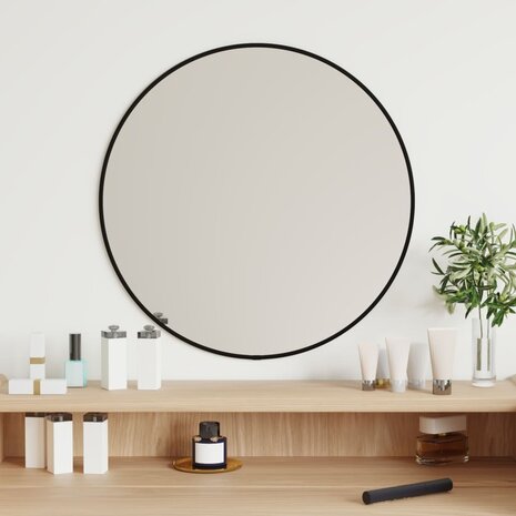 Wandspiegel rond Ø50 cm zwart 1