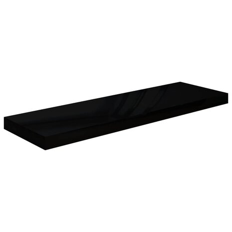 Wandschap zwevend 80x23,5x3,8 cm MDF hoogglans zwart 2