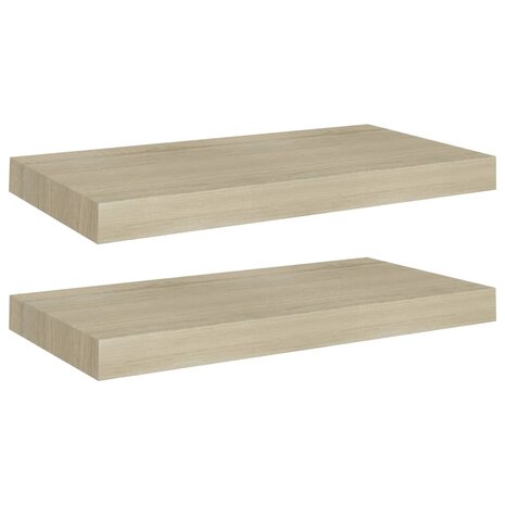 Wandschappen zwevend 2 st 50x23x3,8 cm MDF eikenkleurig 2