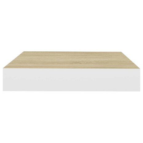 Wandschappen zwevend 2 st 23x23,5x3,8 cm MDF eikenkleurig wit 5