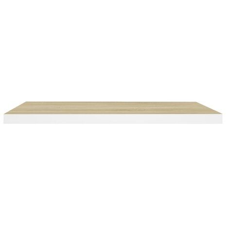 Wandschap zwevend 80x23,5x3,8 cm MDF eikenkleurig en wit 4