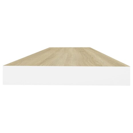 Wandschap zwevend 80x23,5x3,8 cm MDF eikenkleurig en wit 5