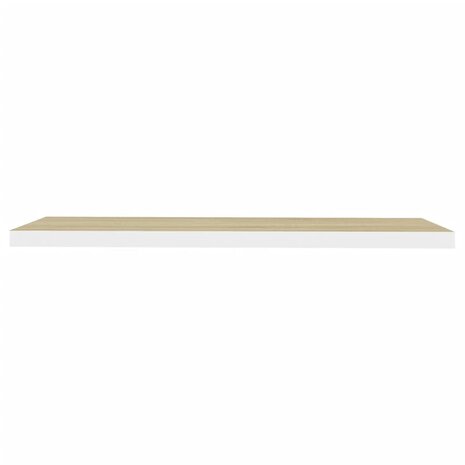 Wandschap zwevend 90x23,5x3,8 cm MDF eikenkleurig en wit 4