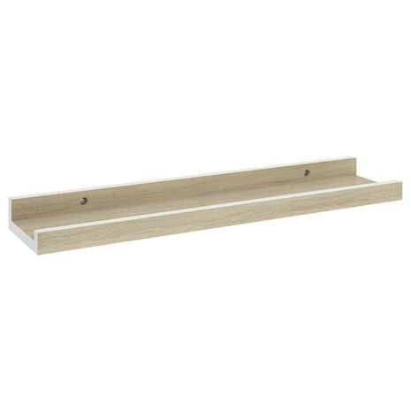 Wandschappen 2 st 40x9x3 cm wit sonoma eikenkleurig 4