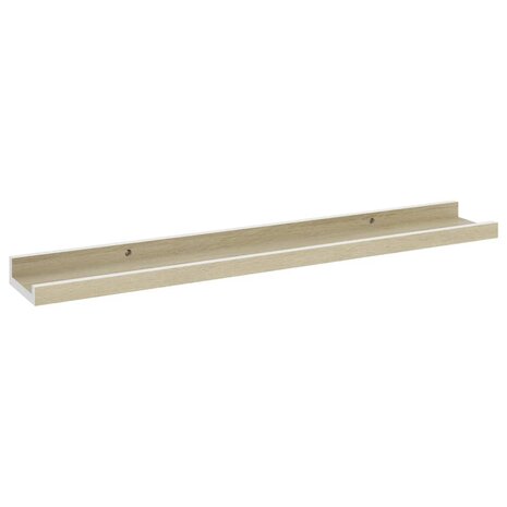 Wandschappen 4 st 60x9x3 cm wit en sonoma eikenkleurig 4