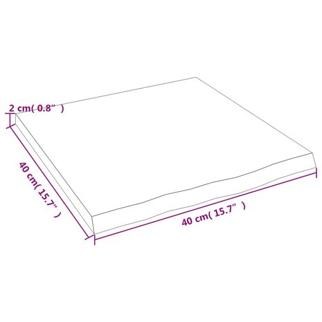 Wandschap 40x40x2 cm onbehandeld massief eikenhout 7