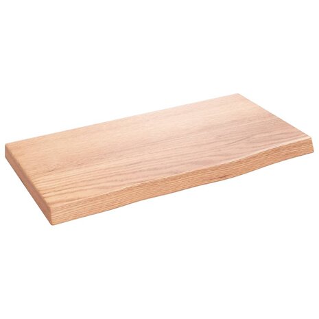 Wandschap 40x20x2 cm behandeld massief eikenhout lichtbruin 2